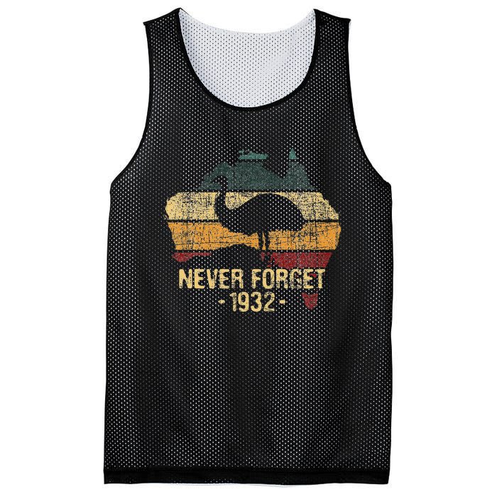 Never Forget 1932 Emu War Emu Lover Zookeeper Mesh Reversible Basketball Jersey Tank