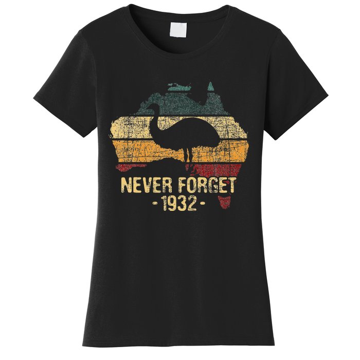 Never Forget 1932 Emu War Emu Lover Zookeeper Women's T-Shirt