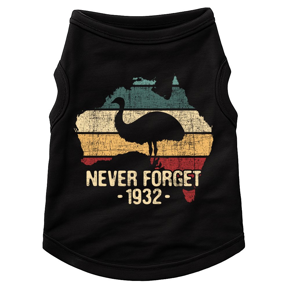 Never Forget 1932 Emu War Gift Emu Lover Zookeeper Gift Doggie Tank