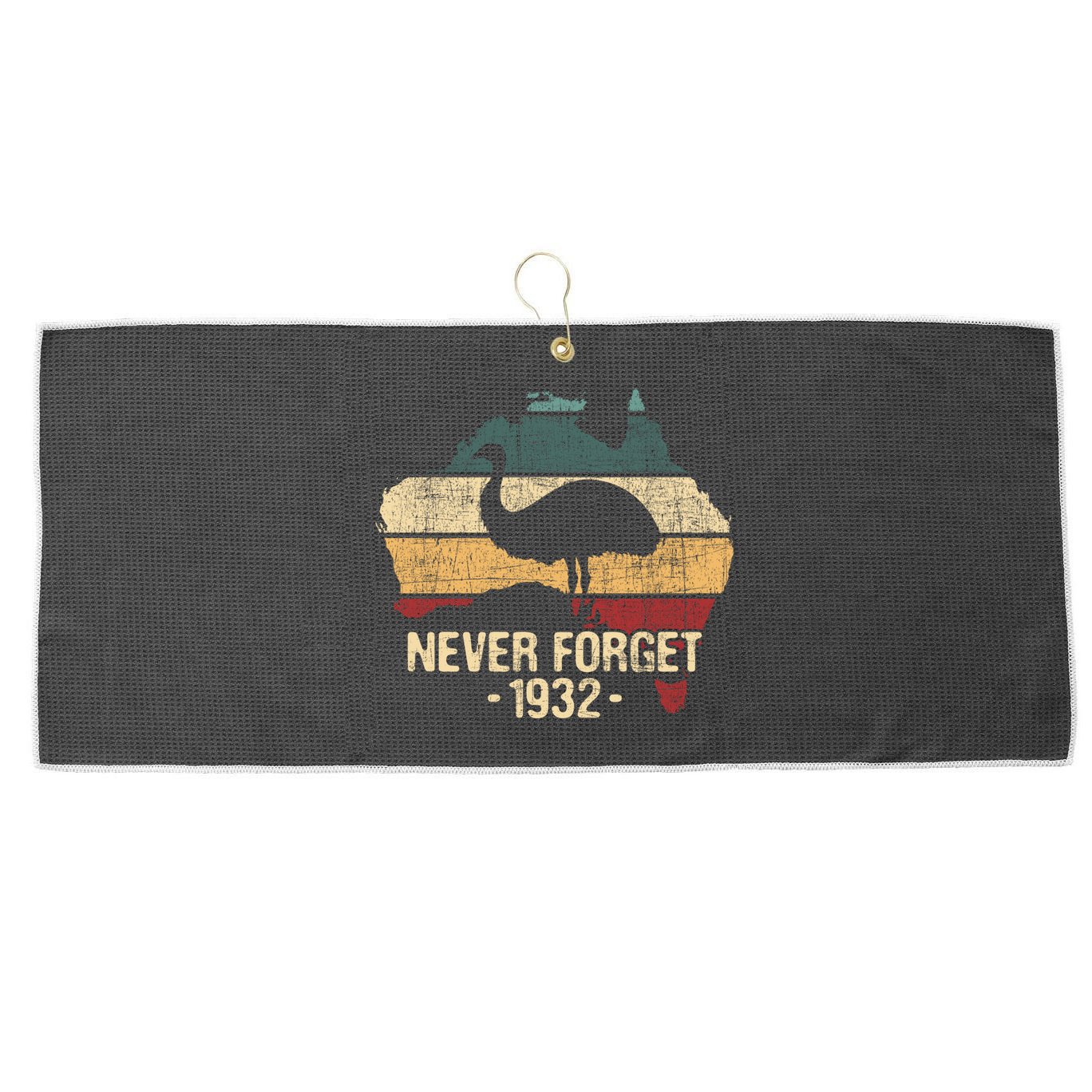 Never Forget 1932 Emu War Gift Emu Lover Zookeeper Gift Large Microfiber Waffle Golf Towel
