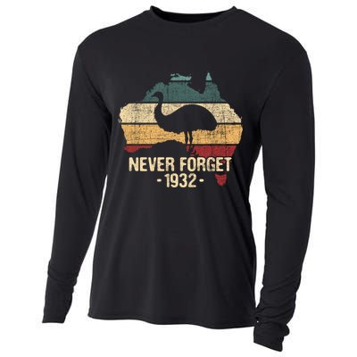 Never Forget 1932 Emu War Gift Emu Lover Zookeeper Gift Cooling Performance Long Sleeve Crew