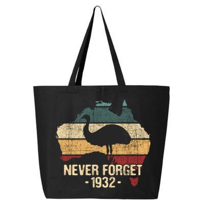 Never Forget 1932 Emu War Gift Emu Lover Zookeeper Gift 25L Jumbo Tote