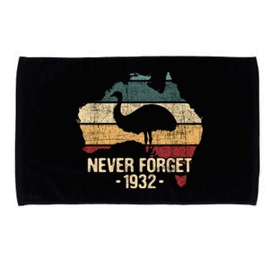 Never Forget 1932 Emu War Gift Emu Lover Zookeeper Gift Microfiber Hand Towel