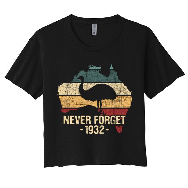Never Forget 1932 Emu War Gift Emu Lover Zookeeper Gift Crop Top