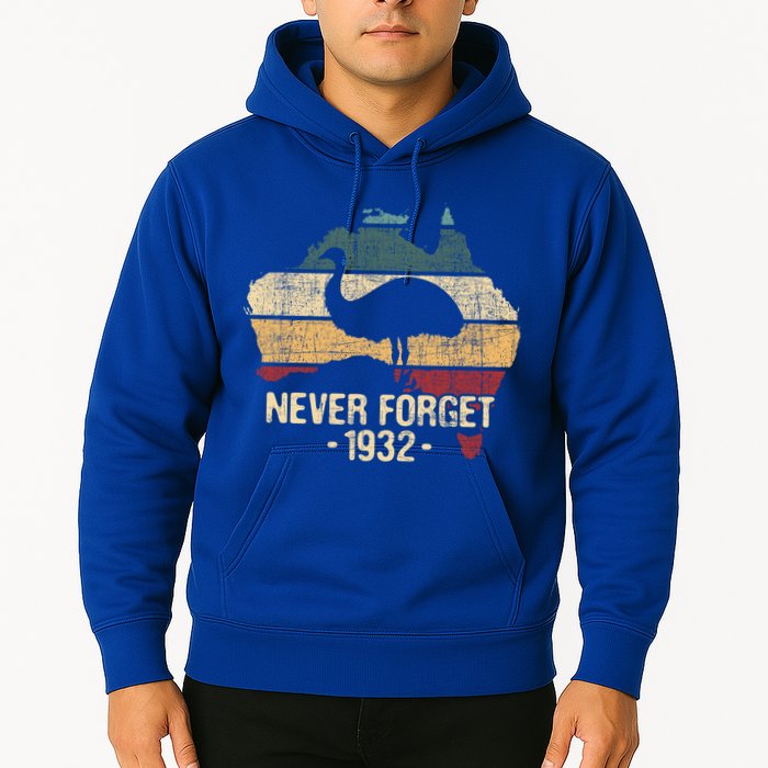 Never Forget 1932 Emu War Gift Emu Lover Zookeeper Gift Hoodie