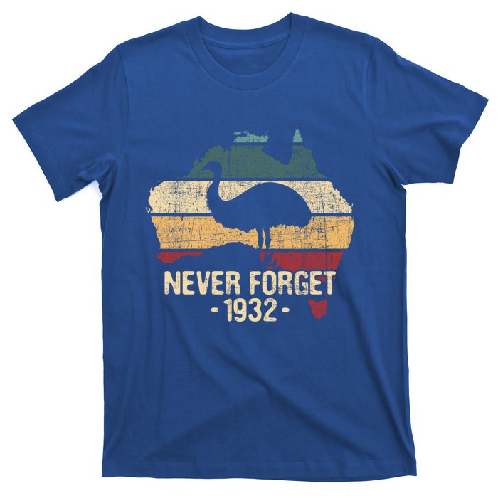 Never Forget 1932 Emu War Gift Emu Lover Zookeeper Gift T-Shirt