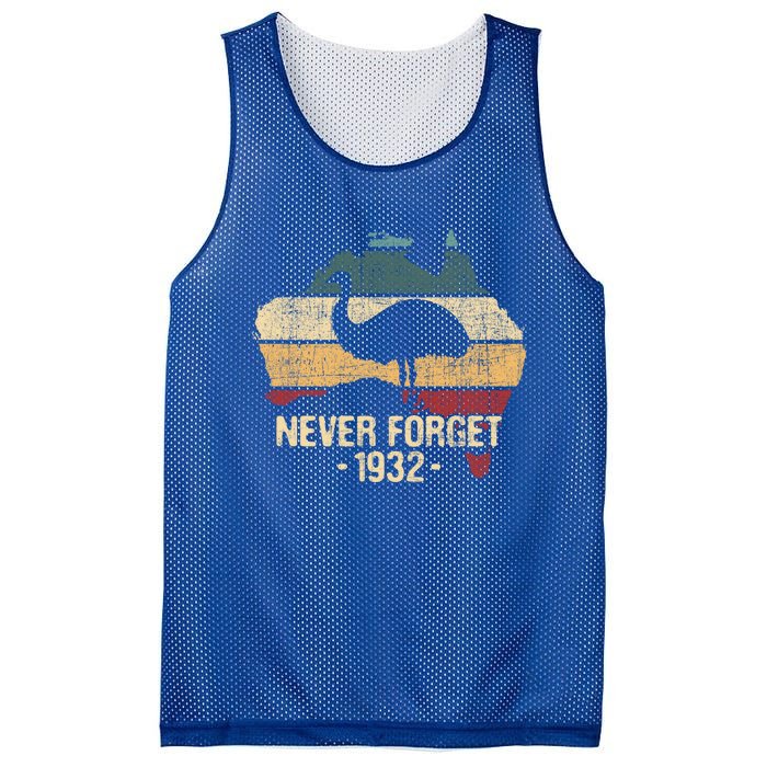 Never Forget 1932 Emu War Gift Emu Lover Zookeeper Gift Mesh Reversible Basketball Jersey Tank