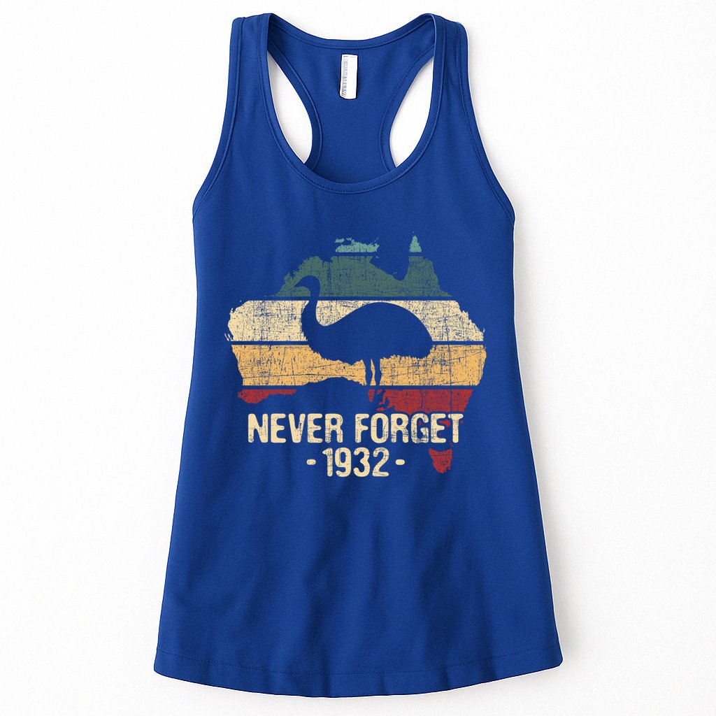 Never Forget 1932 Emu War Gift Emu Lover Zookeeper Gift Womens Tank Top