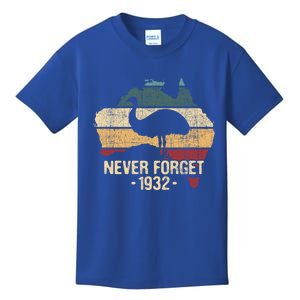 Never Forget 1932 Emu War Gift Emu Lover Zookeeper Gift Kids T-Shirt