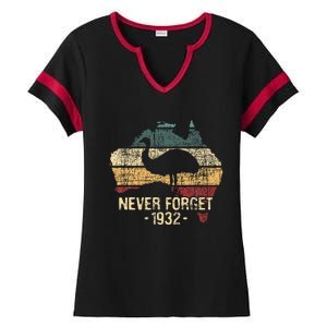 Never Forget 1932 Emu War Emu Lover Zookeeper Ladies Halftime Notch Neck Tee