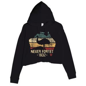 Never Forget 1932 Emu War Emu Lover Zookeeper Crop Fleece Hoodie