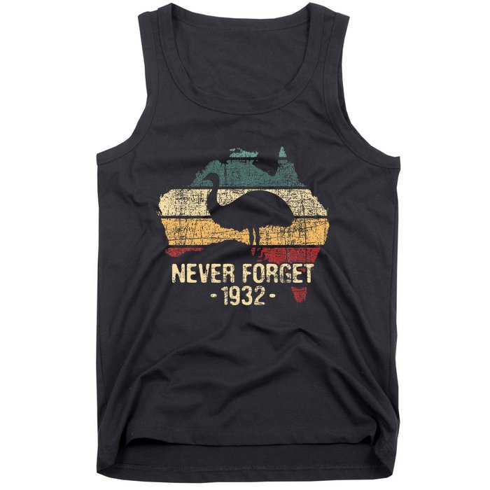 Never Forget 1932 Emu War Emu Lover Zookeeper Tank Top