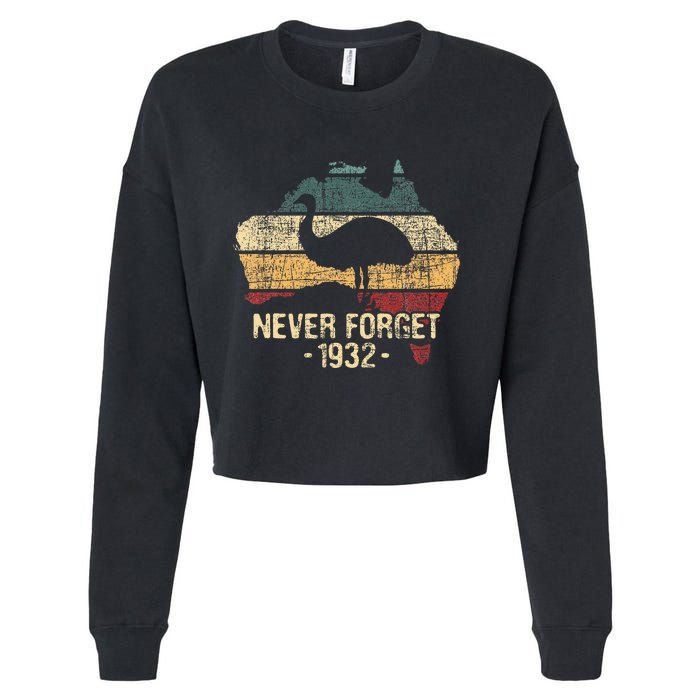 Never Forget 1932 Emu War Emu Lover Zookeeper Cropped Pullover Crew