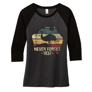 Never Forget 1932 Emu War Emu Lover Zookeeper Women's Tri-Blend 3/4-Sleeve Raglan Shirt