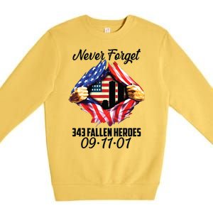 Never Forget 343 Fallen Heroes 091101 September 11 Premium Crewneck Sweatshirt