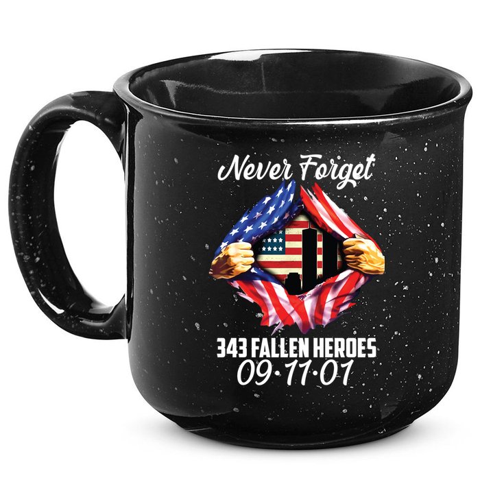Never Forget 343 Fallen Heroes 091101 September 11 15oz Campfire Ceramic Mug