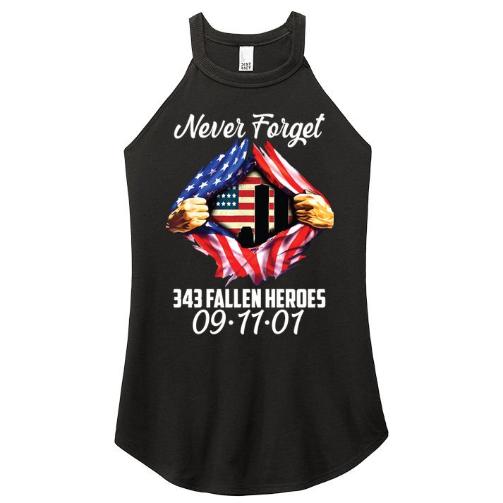 Never Forget 343 Fallen Heroes 091101 September 11 Women's Perfect Tri Rocker Tank