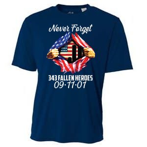 Never Forget 343 Fallen Heroes 091101 September 11 Cooling Performance Crew T-Shirt