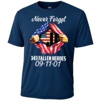 Never Forget 343 Fallen Heroes 091101 September 11 Cooling Performance Crew T-Shirt