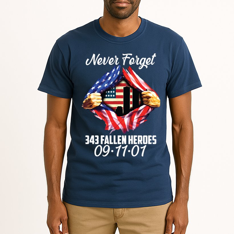 Never Forget 343 Fallen Heroes 091101 September 11 Tall T-Shirt