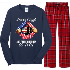 Never Forget 343 Fallen Heroes 091101 September 11 Long Sleeve Pajama Set