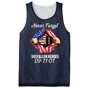 Never Forget 343 Fallen Heroes 091101 September 11 Mesh Reversible Basketball Jersey Tank