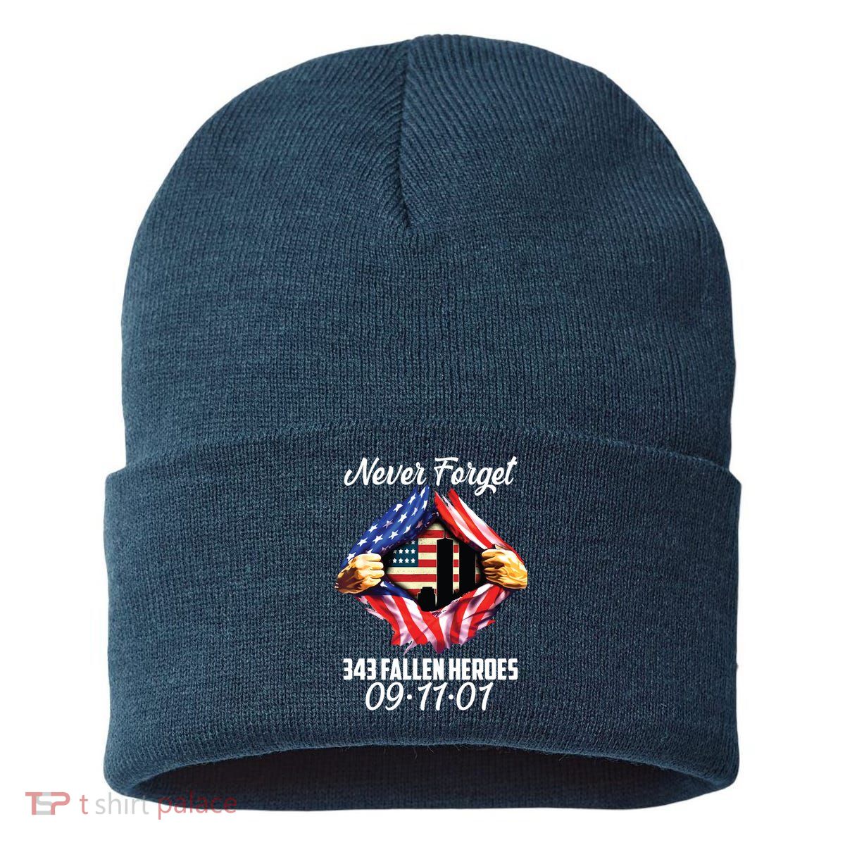 Never Forget 343 Fallen Heroes 091101 September 11 Sustainable Knit Beanie