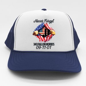 Never Forget 343 Fallen Heroes 091101 September 11 Trucker Hat