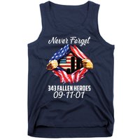 Never Forget 343 Fallen Heroes 091101 September 11 Tank Top