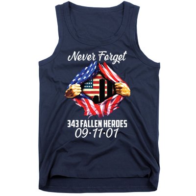 Never Forget 343 Fallen Heroes 091101 September 11 Tank Top