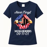 Never Forget 343 Fallen Heroes 091101 September 11 Womens T-Shirt