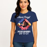 Never Forget 343 Fallen Heroes 091101 September 11 Womens T-Shirt