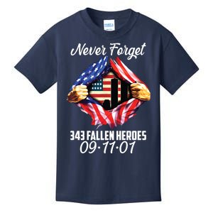 Never Forget 343 Fallen Heroes 091101 September 11 Kids T-Shirt