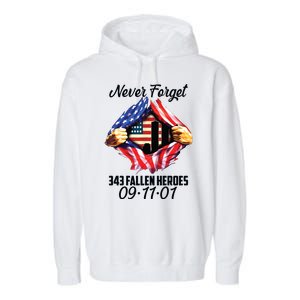 Never Forget 343 Fallen Heroes 091101 September 11 Garment-Dyed Fleece Hoodie