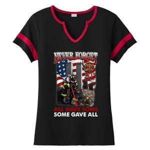 Never Forget 9112001 20th Anniversary Firefighters Gift Ladies Halftime Notch Neck Tee