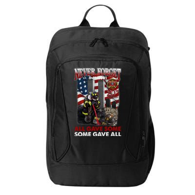 Never Forget 9112001 20th Anniversary Firefighters Gift City Backpack