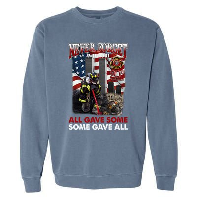 Never Forget 9112001 20th Anniversary Firefighters Gift Garment-Dyed Sweatshirt