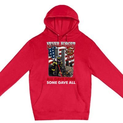 Never Forget 9112001 20th Anniversary Firefighters Gift Premium Pullover Hoodie