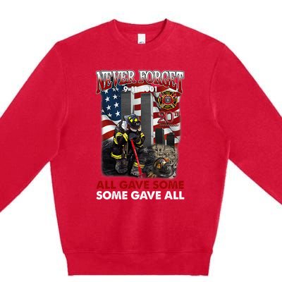 Never Forget 9112001 20th Anniversary Firefighters Gift Premium Crewneck Sweatshirt