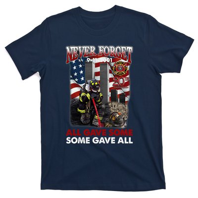 Never Forget 9112001 20th Anniversary Firefighters Gift T-Shirt