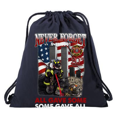 Never Forget 9112001 20th Anniversary Firefighters Gift Drawstring Bag