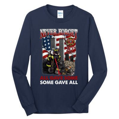 Never Forget 9112001 20th Anniversary Firefighters Gift Tall Long Sleeve T-Shirt