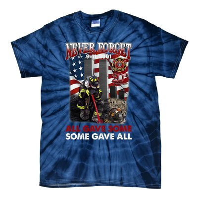 Never Forget 9112001 20th Anniversary Firefighters Gift Tie-Dye T-Shirt