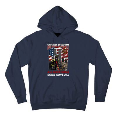 Never Forget 9112001 20th Anniversary Firefighters Gift Tall Hoodie