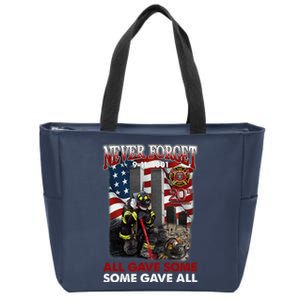 Never Forget 9112001 20th Anniversary Firefighters Gift Zip Tote Bag