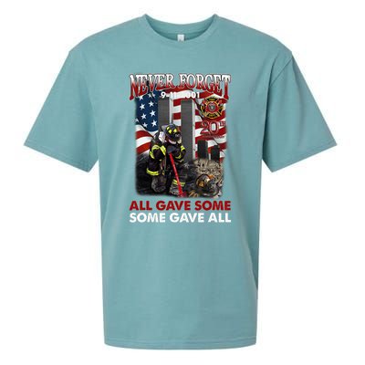 Never Forget 9112001 20th Anniversary Firefighters Gift Sueded Cloud Jersey T-Shirt