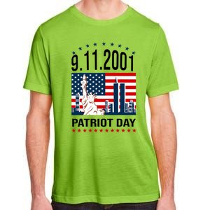 Never Forget 9/11/2001 American Flag Patriotic Memorial Day Adult ChromaSoft Performance T-Shirt