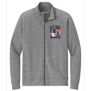 Never Forget 9/11/2001 American Flag Patriotic Memorial Day Stretch Full-Zip Cadet Jacket