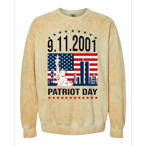 Never Forget 9/11/2001 American Flag Patriotic Memorial Day Colorblast Crewneck Sweatshirt