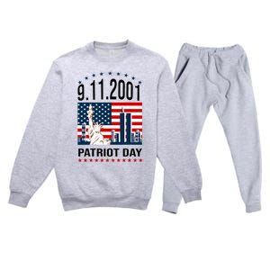 Never Forget 9/11/2001 American Flag Patriotic Memorial Day Premium Crewneck Sweatsuit Set